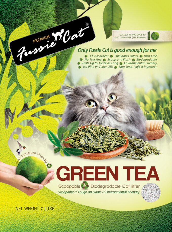 Fussie Cat Green Tea Paper Litter 貓綠茶紙貓砂 7L