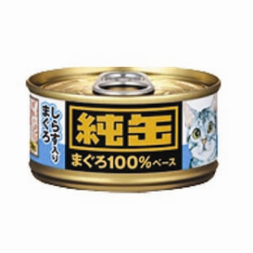 日本純罐貓罐頭 吞拿魚+白飯魚65g